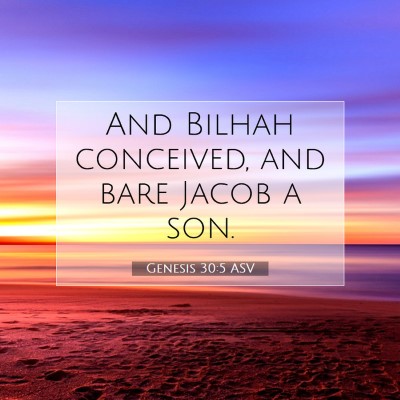 Picture 07 - Genesis 30:5 ASV - And Bilhah conceived, and bare Jacob a - Bible Verse Picture