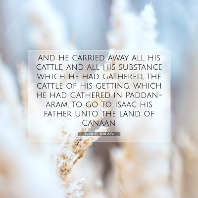 Picture 07 - Genesis 31:18 ASV - and he carried away all his cattle, and all his - Bible Verse Picture