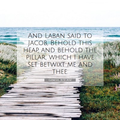 Picture 07 - Genesis 31:51 ASV - And Laban said to Jacob, Behold this heap, and - Bible Verse Picture