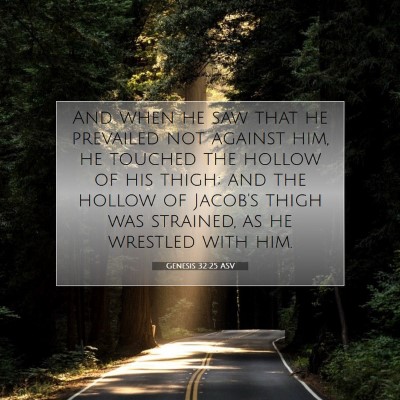 Picture 07 - Genesis 32:25 ASV - And when he saw that he prevailed not against - Bible Verse Picture