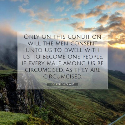 Picture 07 - Genesis 34:22 ASV - Only on this condition will the men consent unto - Bible Verse Picture