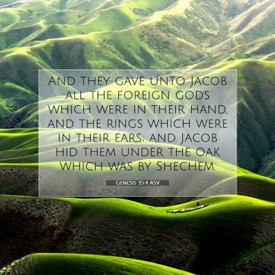 Picture 07 - Genesis 35:4 ASV - And they gave unto Jacob all the foreign gods - Bible Verse Picture