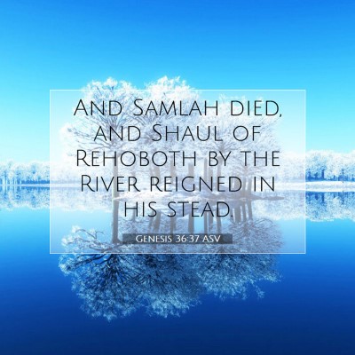 Picture 07 - Genesis 36:37 ASV - And Samlah died, and Shaul of Rehoboth by the - Bible Verse Picture