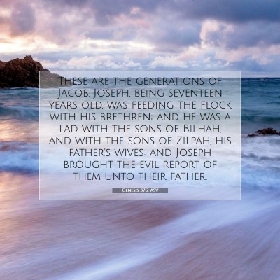 Picture 07 - Genesis 37:2 ASV - These are the generations of Jacob. Joseph, being - Bible Verse Picture