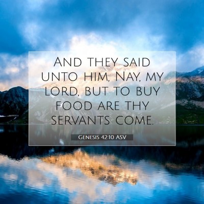 Picture 07 - Genesis 42:10 ASV - And they said unto him, Nay, my lord, but to buy - Bible Verse Picture
