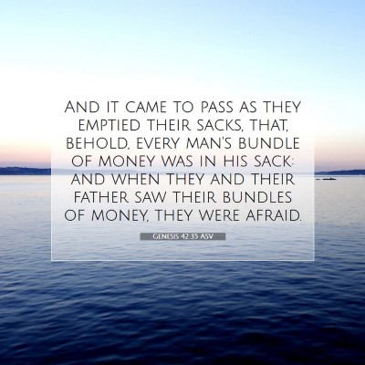 Picture 07 - Genesis 42:35 ASV - And it came to pass as they emptied their sacks, - Bible Verse Picture