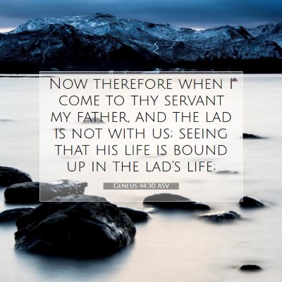 Picture 07 - Genesis 44:30 ASV - Now therefore when I come to thy servant my - Bible Verse Picture