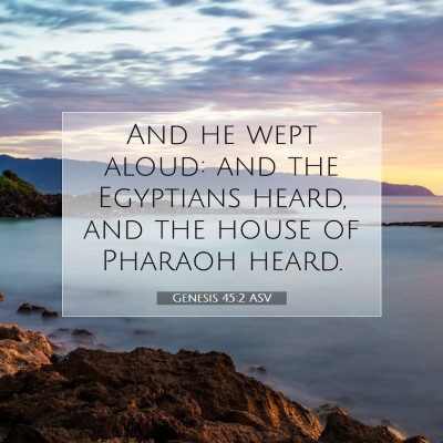 Picture 07 - Genesis 45:2 ASV - And he wept aloud: and the Egyptians heard, and - Bible Verse Picture