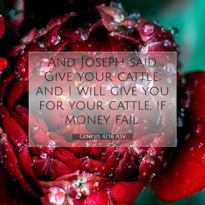 Picture 07 - Genesis 47:16 ASV - And Joseph said, Give your cattle; and I will - Bible Verse Picture