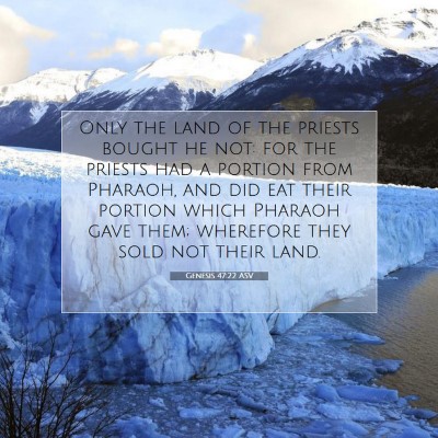 Picture 07 - Genesis 47:22 ASV - Only the land of the priests bought he not: for - Bible Verse Picture