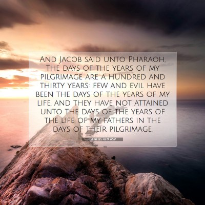 Picture 07 - Genesis 47:9 ASV - And Jacob said unto Pharaoh, The days of the - Bible Verse Picture