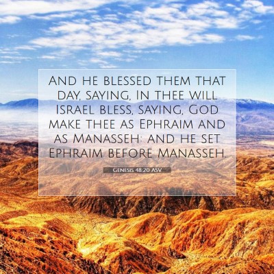 Picture 07 - Genesis 48:20 ASV - And he blessed them that day, saying, In thee - Bible Verse Picture
