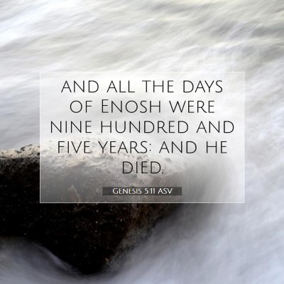 Picture 07 - Genesis 5:11 ASV - and all the days of Enosh were nine hundred and - Bible Verse Picture