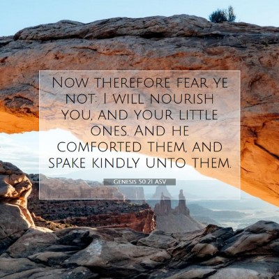 Picture 07 - Genesis 50:21 ASV - Now therefore fear ye not: I will nourish you, - Bible Verse Picture