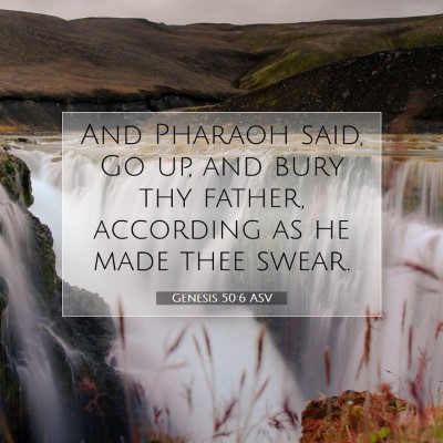 Picture 07 - Genesis 50:6 ASV - And Pharaoh said, Go up, and bury thy father, - Bible Verse Picture