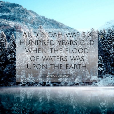 Picture 07 - Genesis 7:6 ASV - And Noah was six hundred years old when the flood - Bible Verse Picture