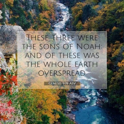 Picture 07 - Genesis 9:19 ASV - These three were the sons of Noah: and of these - Bible Verse Picture
