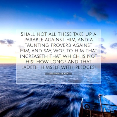 Picture 07 - Habakkuk 2:6 ASV - Shall not all these take up a parable against - Bible Verse Picture
