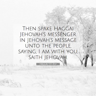 Picture 07 - Haggai 1:13 ASV - Then spake Haggai Jehovah's messenger in - Bible Verse Picture