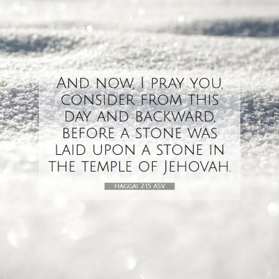 Picture 07 - Haggai 2:15 ASV - And now, I pray you, consider from this day and - Bible Verse Picture