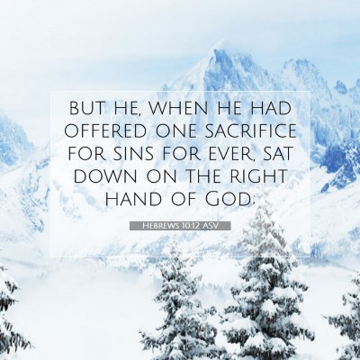 Picture 07 - Hebrews 10:12 ASV - but he, when he had offered one sacrifice for - Bible Verse Picture