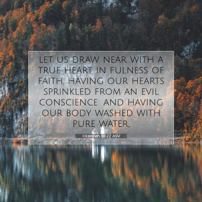 Picture 07 - Hebrews 10:22 ASV - let us draw near with a true heart in fulness of - Bible Verse Picture