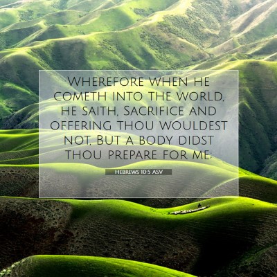 Picture 07 - Hebrews 10:5 ASV - Wherefore when he cometh into the world, he - Bible Verse Picture