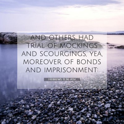 Picture 07 - Hebrews 11:36 ASV - and others had trial of mockings and scourgings, - Bible Verse Picture