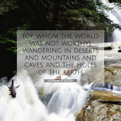 Picture 07 - Hebrews 11:38 ASV - (of whom the world was not worthy), wandering in - Bible Verse Picture