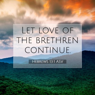 Picture 07 - Hebrews 13:1 ASV - Let love of the brethren - Bible Verse Picture