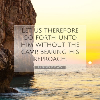 Picture 07 - Hebrews 13:13 ASV - Let us therefore go forth unto him without the - Bible Verse Picture