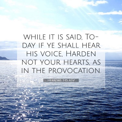 Picture 07 - Hebrews 3:15 ASV - while it is said, To-day if ye shall hear his - Bible Verse Picture