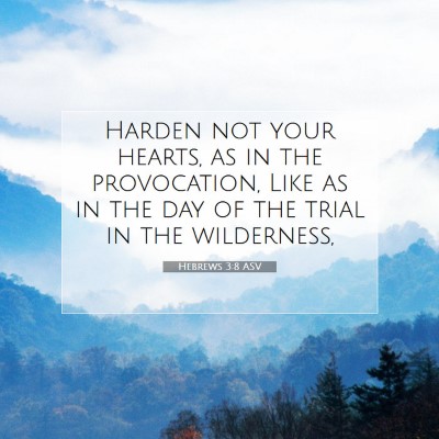 Picture 07 - Hebrews 3:8 ASV - Harden not your hearts, as in the provocation, - Bible Verse Picture