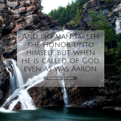 Picture 07 - Hebrews 5:4 ASV - And no man taketh the honor unto himself, but - Bible Verse Picture