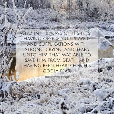 Picture 07 - Hebrews 5:7 ASV - Who in the days of his flesh, having offered up - Bible Verse Picture