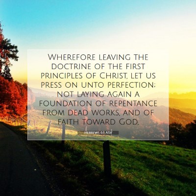 Picture 07 - Hebrews 6:1 ASV - Wherefore leaving the doctrine of the first - Bible Verse Picture