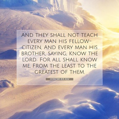Picture 07 - Hebrews 8:11 ASV - And they shall not teach every man his - Bible Verse Picture