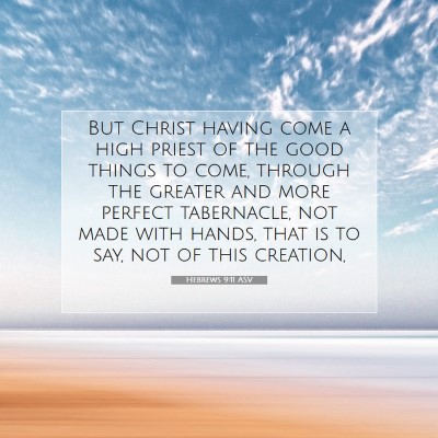 Picture 07 - Hebrews 9:11 ASV - But Christ having come a high priest of the good - Bible Verse Picture