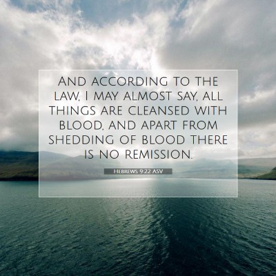 Picture 07 - Hebrews 9:22 ASV - And according to the law, I may almost say, all - Bible Verse Picture