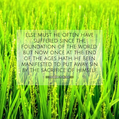 Picture 07 - Hebrews 9:26 ASV - else must he often have suffered since the - Bible Verse Picture