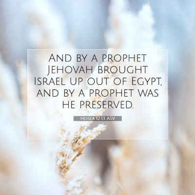 Picture 07 - Hosea 12:13 ASV - And by a prophet Jehovah brought Israel up out of - Bible Verse Picture