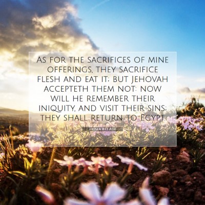Picture 07 - Hosea 8:13 ASV - As for the sacrifices of mine offerings, they - Bible Verse Picture