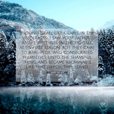 Picture 07 - Hosea 9:10 ASV - I found Israel like grapes in the wilderness; I - Bible Verse Picture