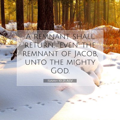 Picture 07 - Isaiah 10:21 ASV - A remnant shall return, `even' the remnant of - Bible Verse Picture