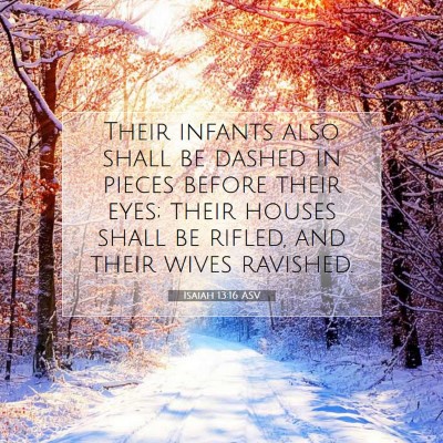 Picture 07 - Isaiah 13:16 ASV - Their infants also shall be dashed in pieces - Bible Verse Picture