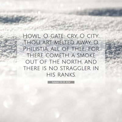 Picture 07 - Isaiah 14:31 ASV - Howl, O gate; cry, O city; thou art melted away, - Bible Verse Picture