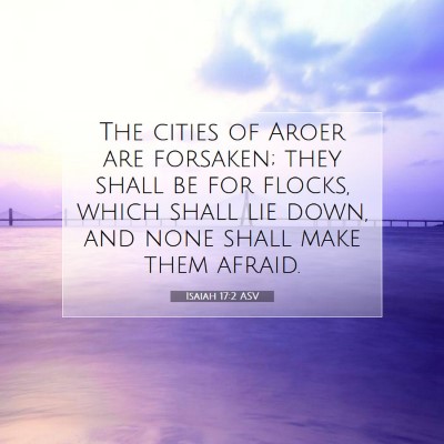 Picture 07 - Isaiah 17:2 ASV - The cities of Aroer are forsaken; they shall be - Bible Verse Picture