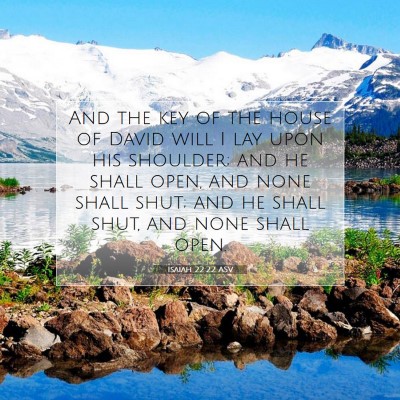 Picture 07 - Isaiah 22:22 ASV - And the key of the house of David will I lay upon - Bible Verse Picture