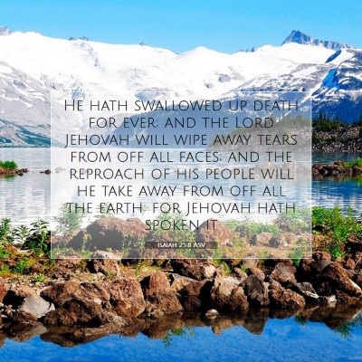 Picture 07 - Isaiah 25:8 ASV - He hath swallowed up death for ever; and the Lord - Bible Verse Picture