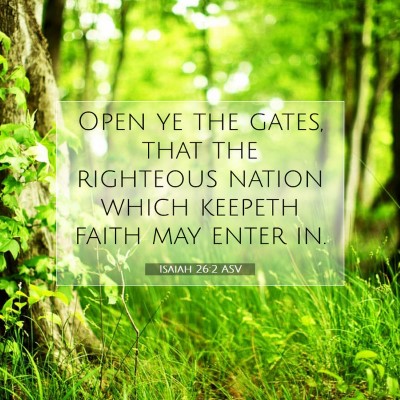 Picture 07 - Isaiah 26:2 ASV - Open ye the gates, that the righteous nation - Bible Verse Picture